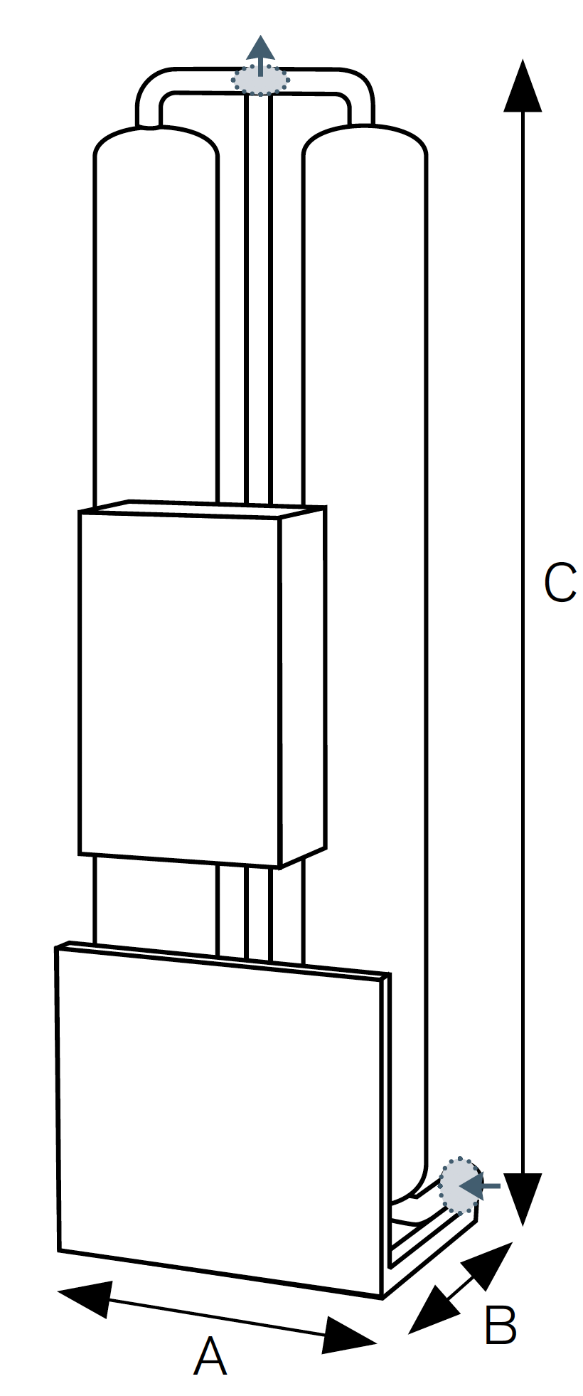 HMW series desiccant air dryer dimensions drawing | Hankison